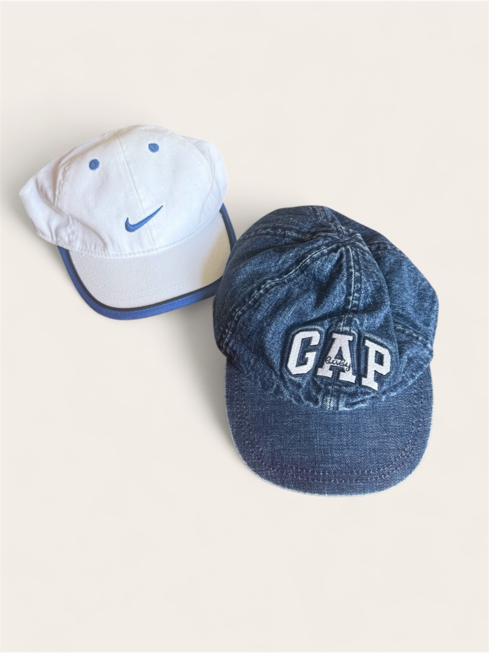 Baby Nike White & Blue Cap and GAP Denim Hat - Dual Pack